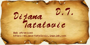 Dijana Tatalović vizit kartica